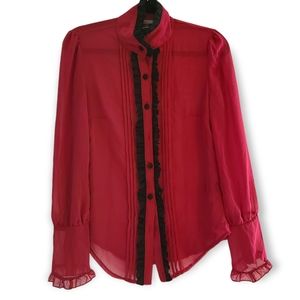 Jawbreaker Ruffle Me Vampire Goth Blouse